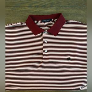 Southern Marsh Burgundy Striped‎ Polo Shirt Size XXL Gently Worn